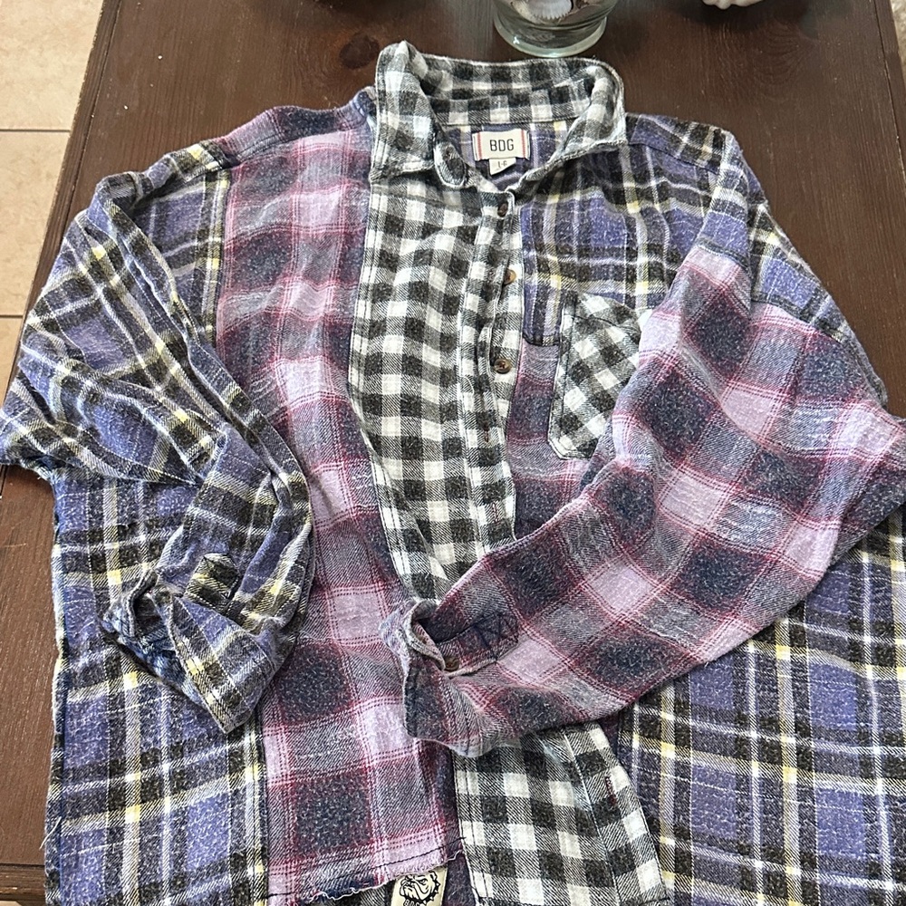 BDG URBAN OUTFITTERS Casual Plaid Shirt - Black, Blue, Purple